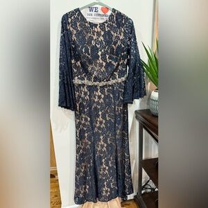 Elegant Navy Lace Dress